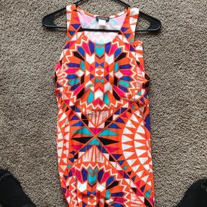 Long colorful tight fitted dress